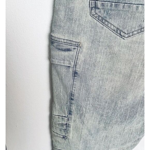 Smoke Rise Slim Fit Mens Bike Jeans Punk Funky Contemporary Casual Size 38/32 - Picture 4 of 9